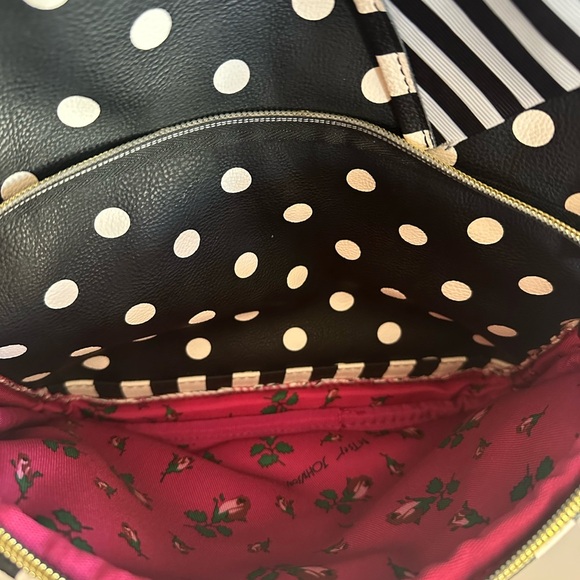 Betsy Johnson backpack with polkadots, stripes roses, and a large bow. NWOT - Picture 11 of 15